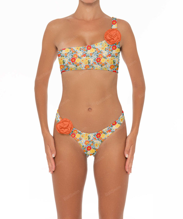 BSWS-T05 Corsage One Shoulder Bikini Top