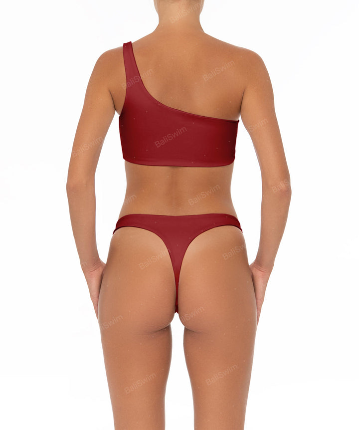 BSWS-T05 Corsage One Shoulder Bikini Top
