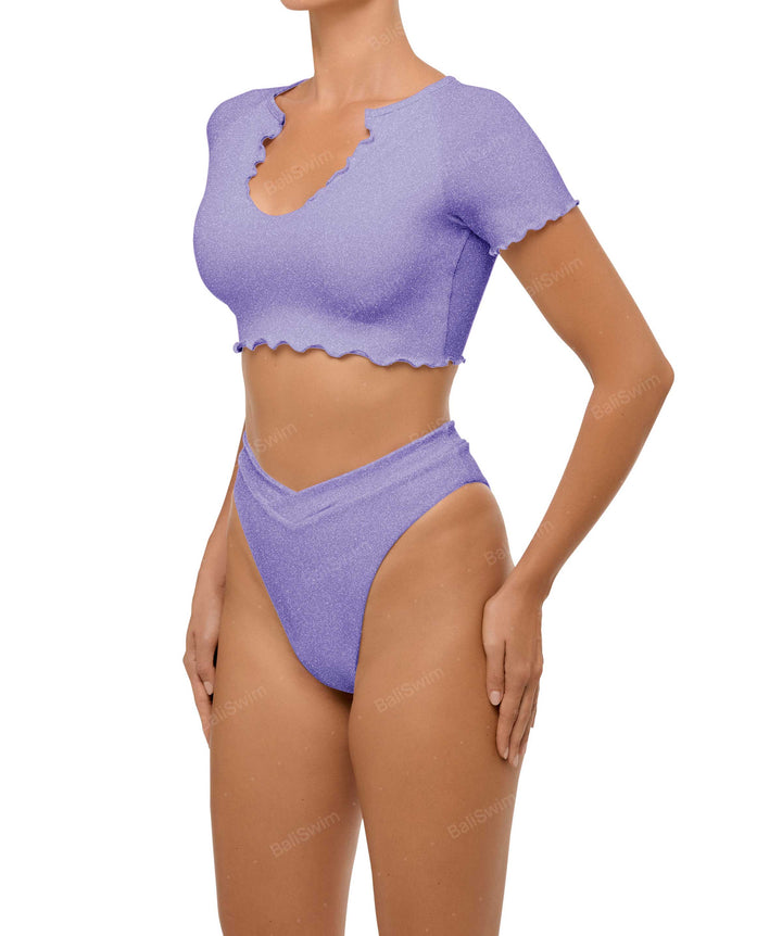 BSWS-T101 V-neck Cropped Tankini