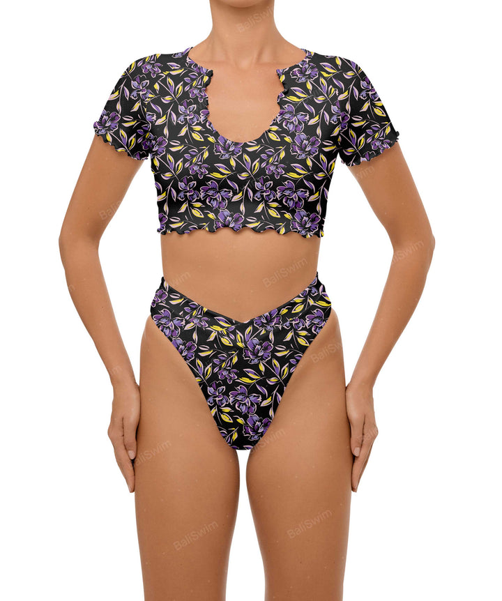 BSWS-T101 V-neck Cropped Tankini