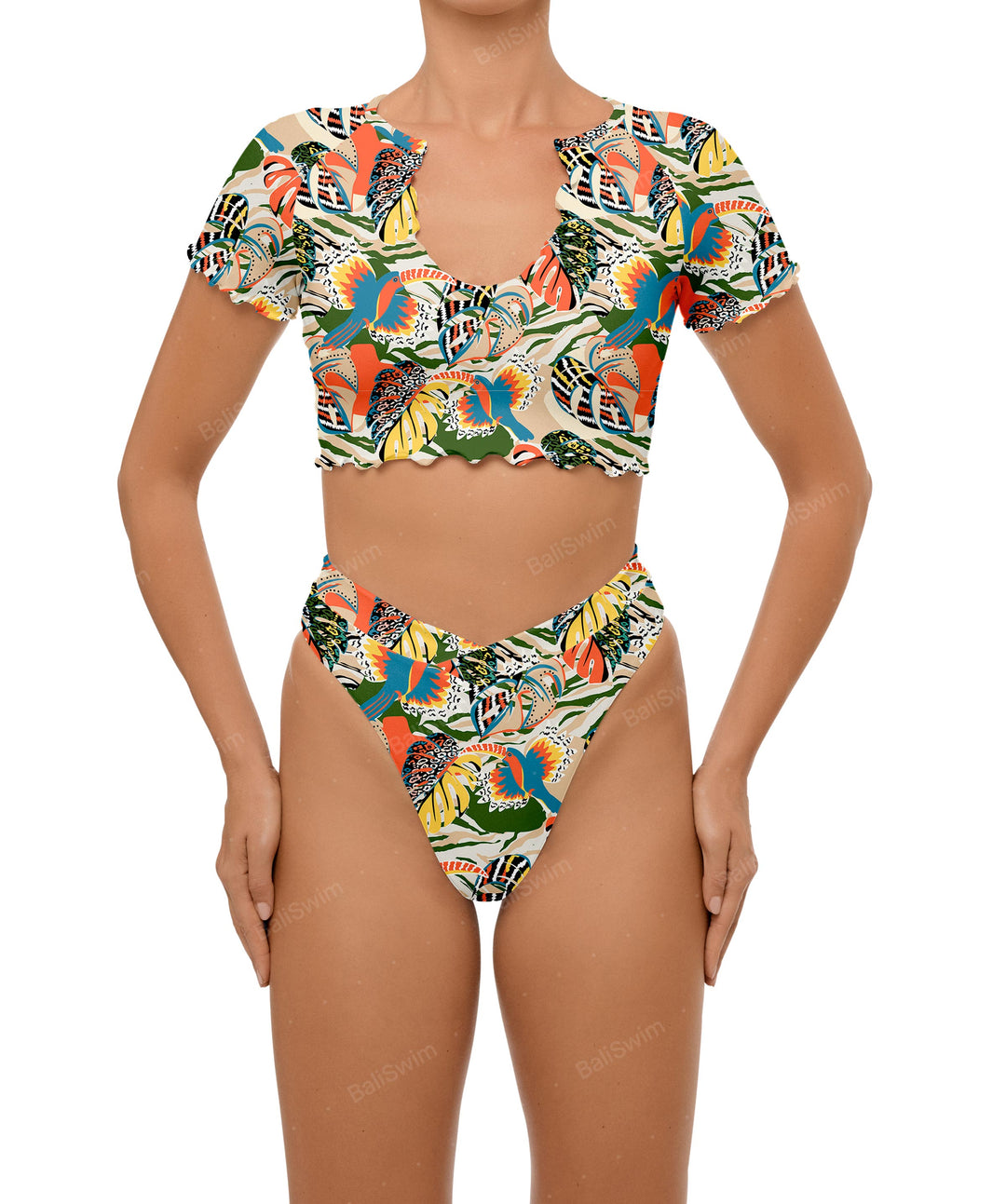 BSWS-B101 Overlapped Brief Bikini Bottom