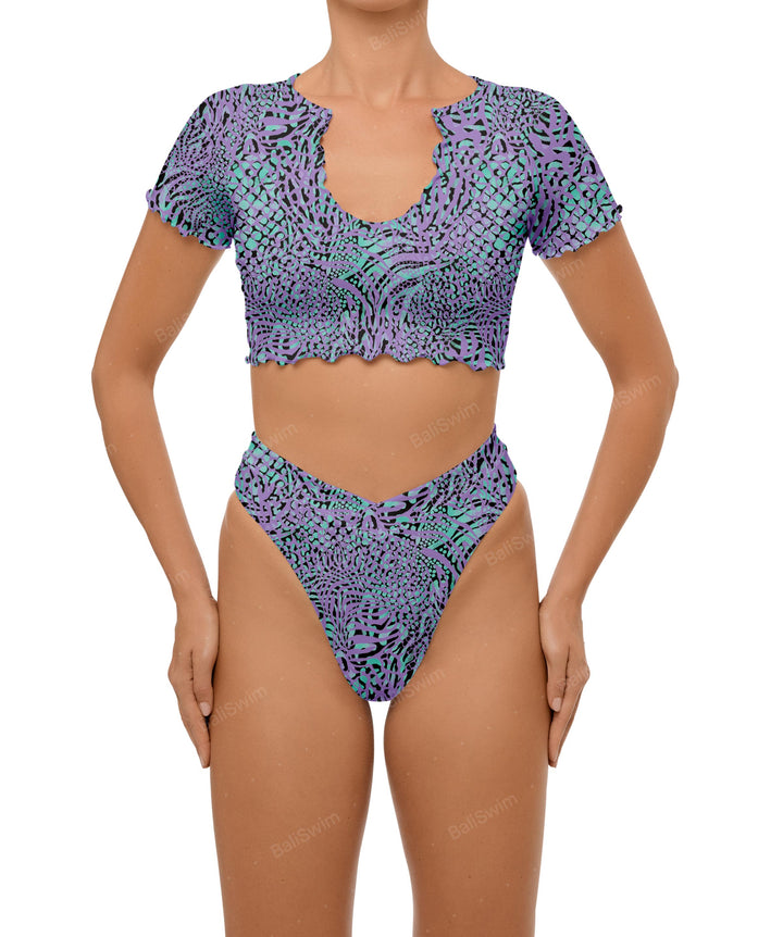 BSWS-T101 V-neck Cropped Tankini