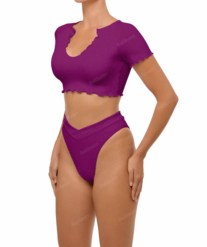 BSWS-T101 V-neck Cropped Tankini
