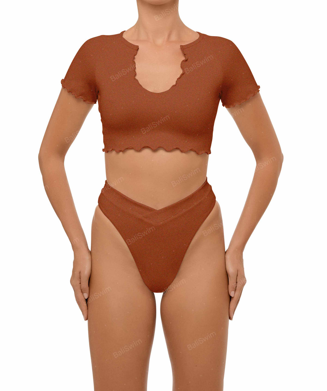 BSWS-T101 V-neck Cropped Tankini