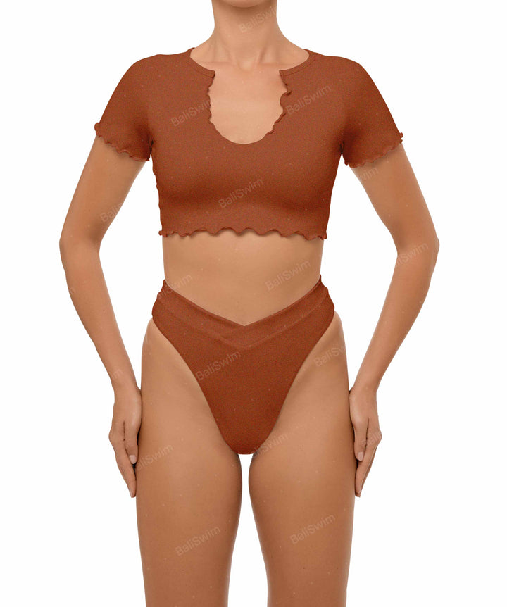 BSWS-T101 V-neck Cropped Tankini