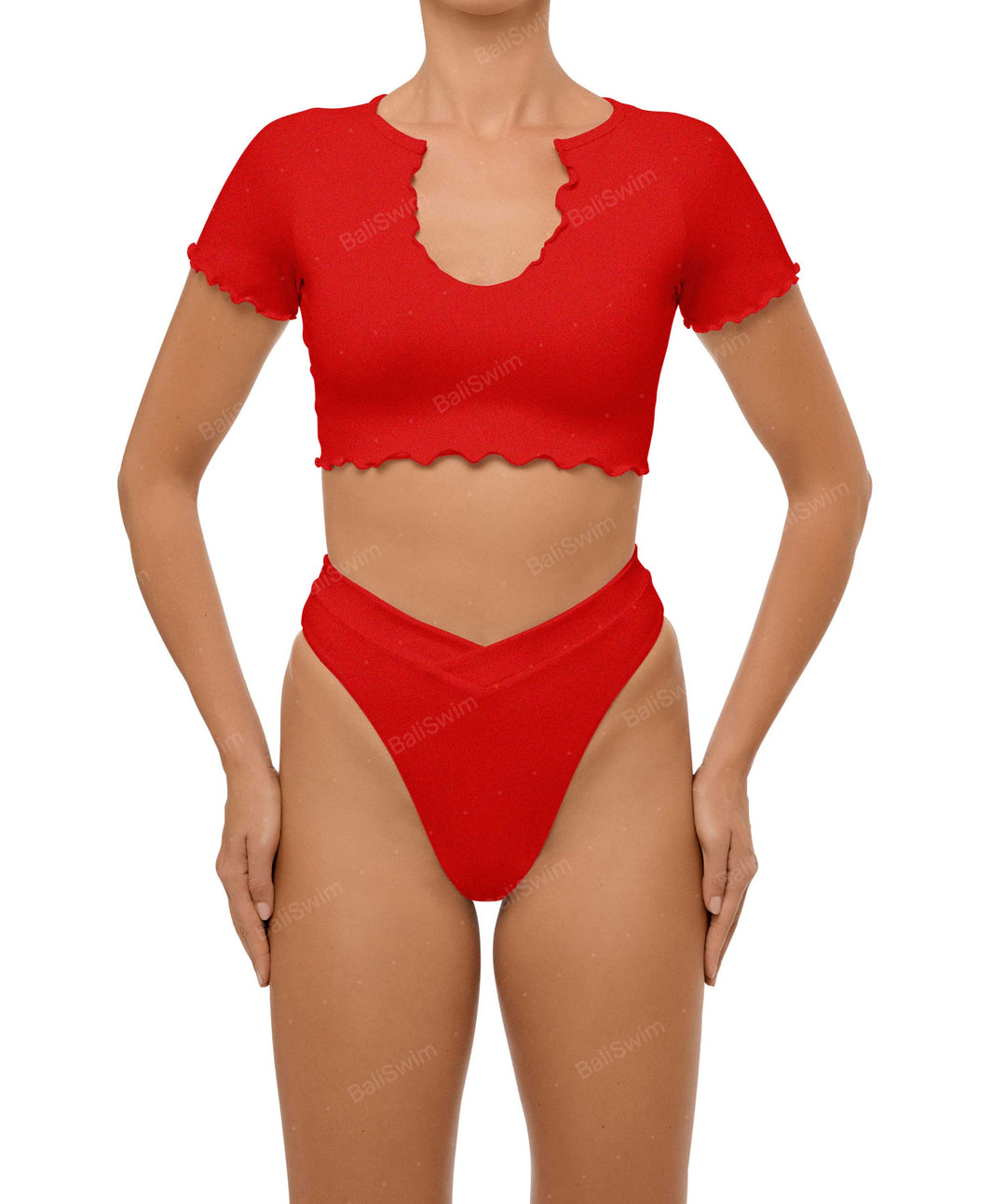 BSWS-T101 V-neck Cropped Tankini