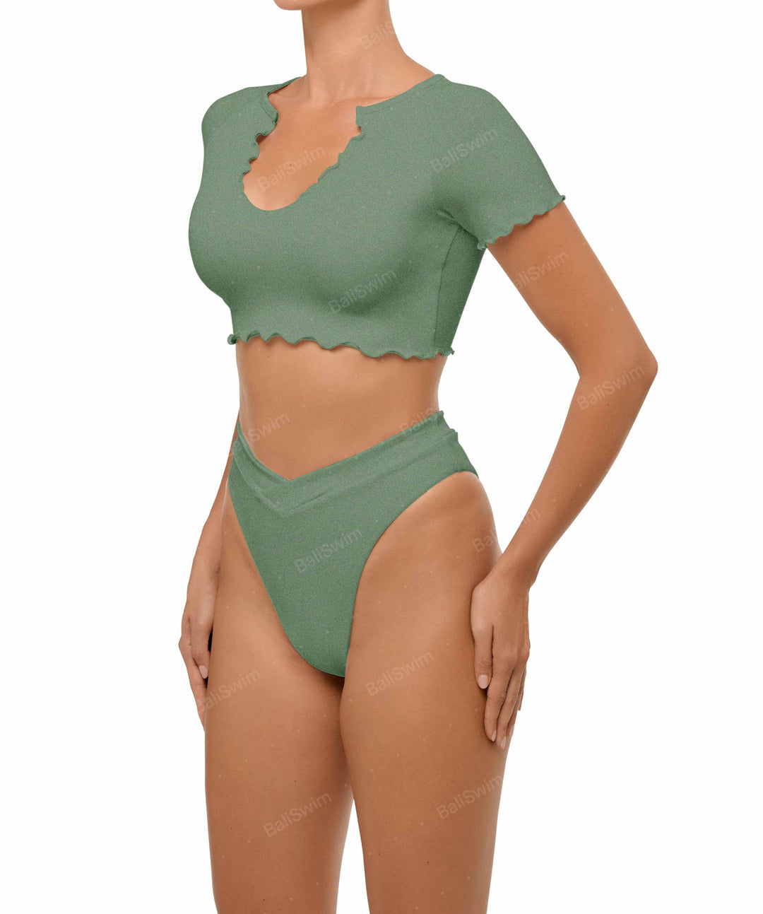 BSWS-B101 Overlapped Brief Bikini Bottom