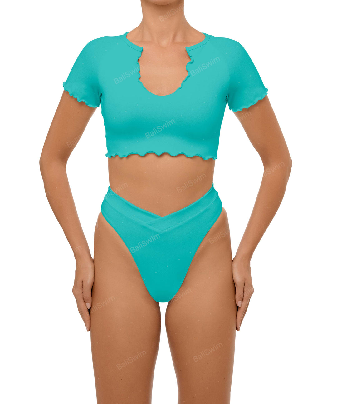 BSWS-T101 V-neck Cropped Tankini