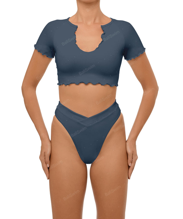 BSWS-T101 V-neck Cropped Tankini