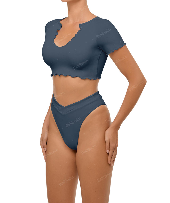 BSWS-T101 V-neck Cropped Tankini