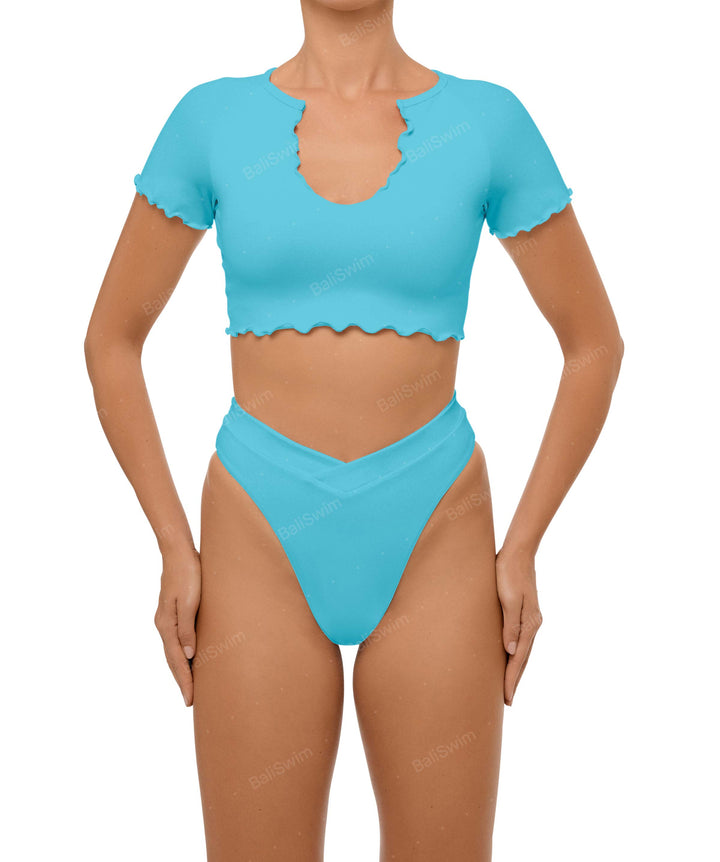 BSWS-T101 V-neck Cropped Tankini