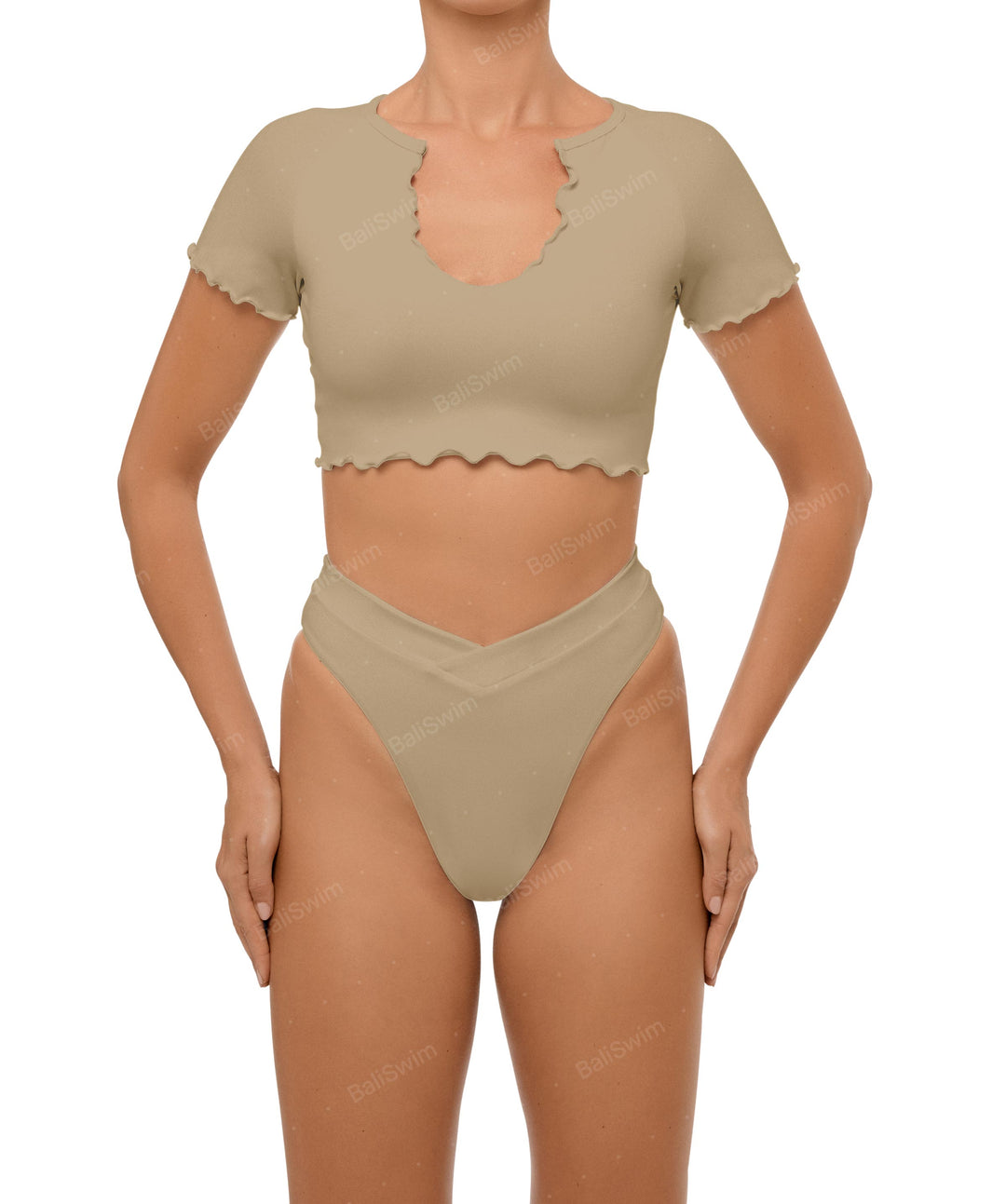 BSWS-B101 Overlapped Brief Bikini Bottom
