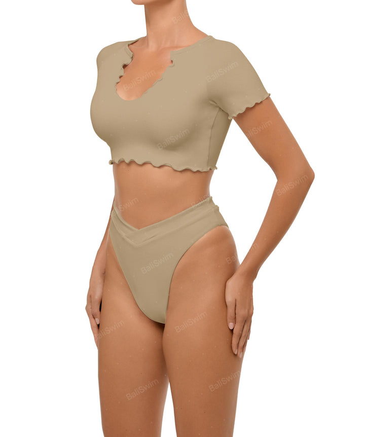 BSWS-T101 V-neck Cropped Tankini