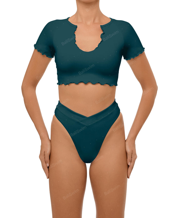 BSWS-T101 V-neck Cropped Tankini