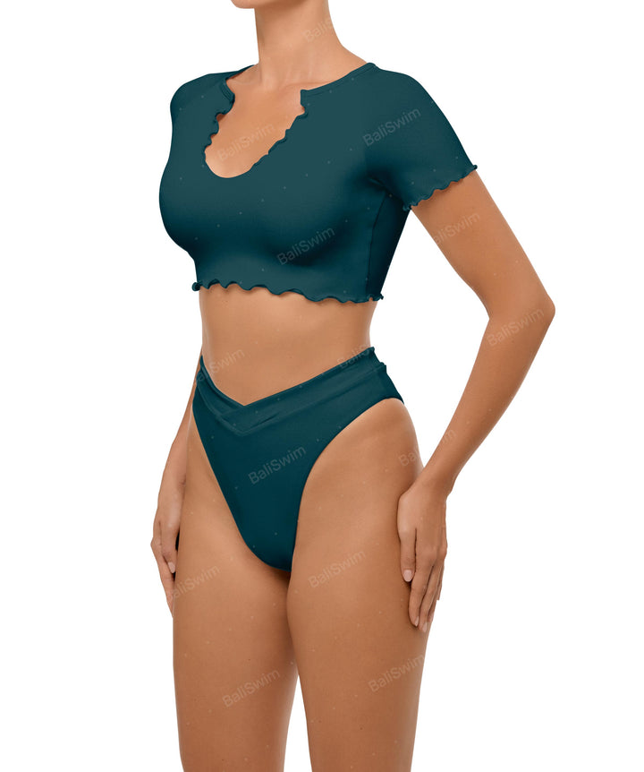 BSWS-T101 V-neck Cropped Tankini