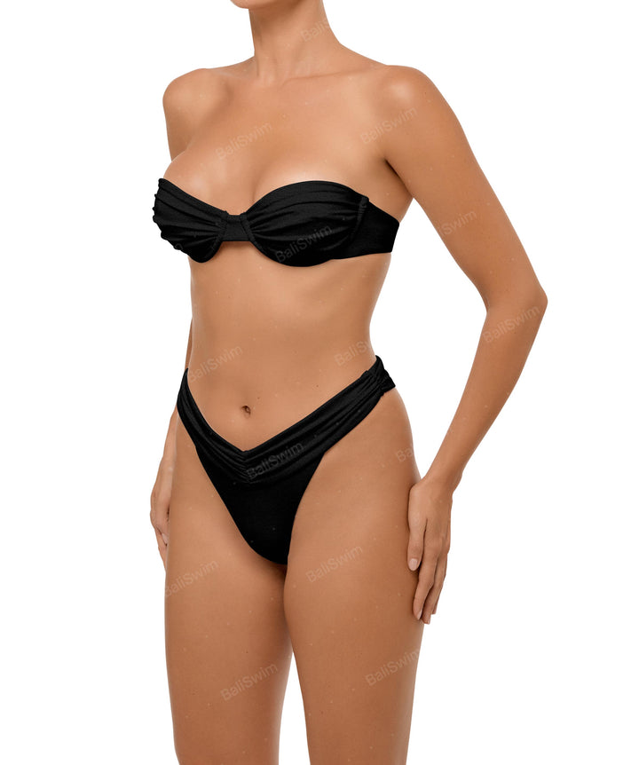 BSWS-B105 Ruched V-waist Bikini Bottom