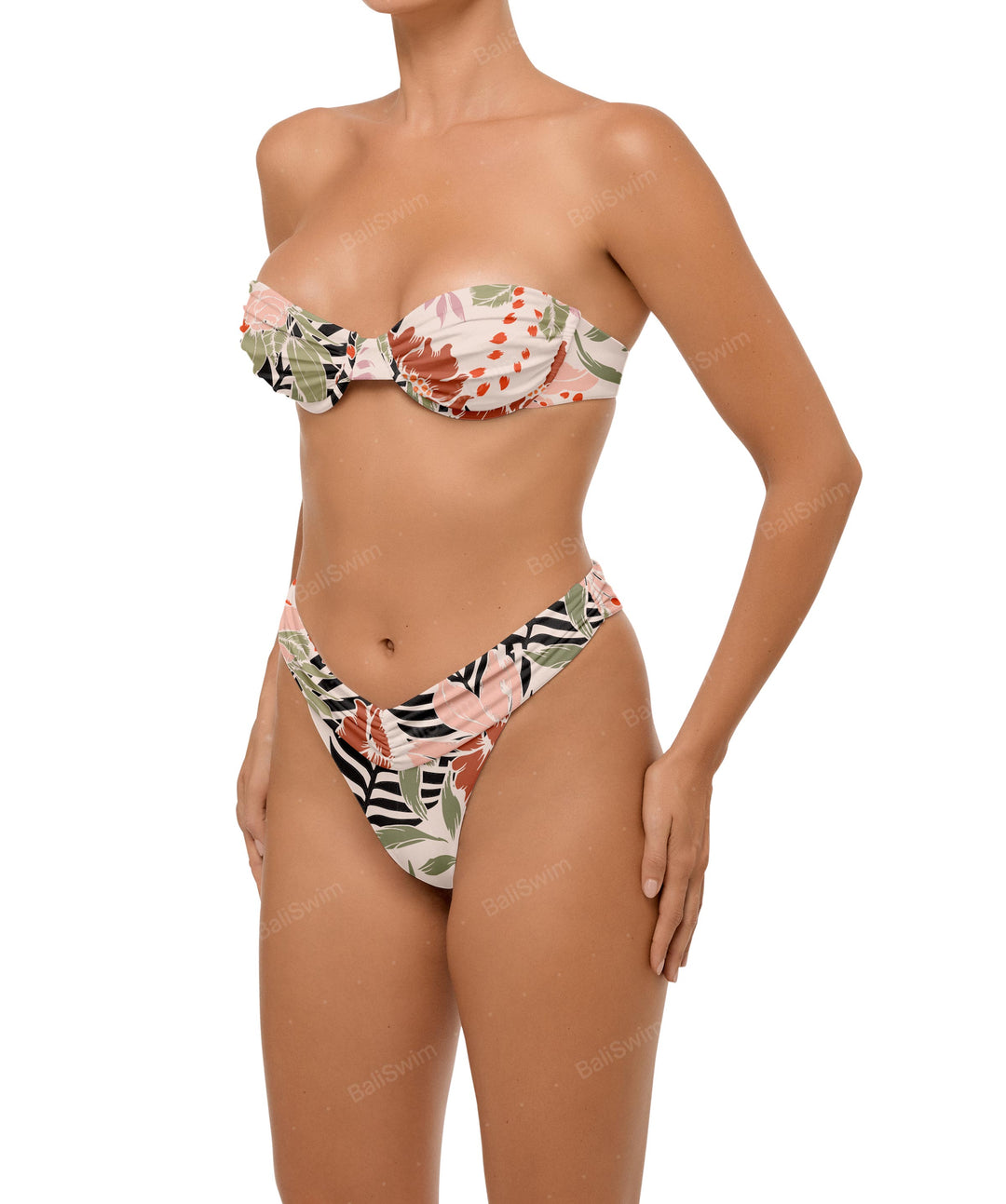 BSWS-B105 Ruched V-waist Bikini Bottom