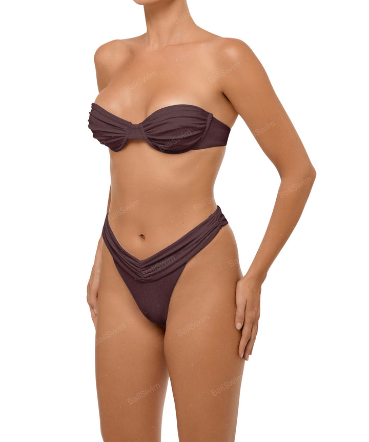 BSWS-B105 Ruched V-waist Bikini Bottom