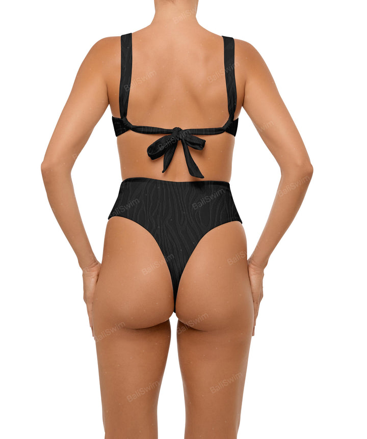 BSWS-B106 Waist Tie High Rise Bikini Bottom