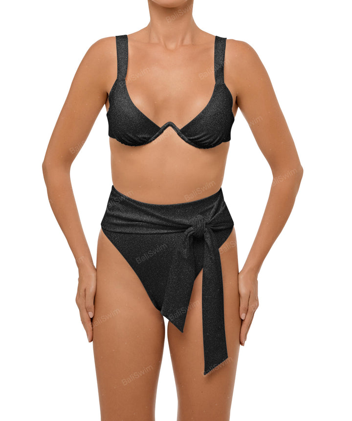 BSWS-B106 Waist Tie High Rise Bikini Bottom