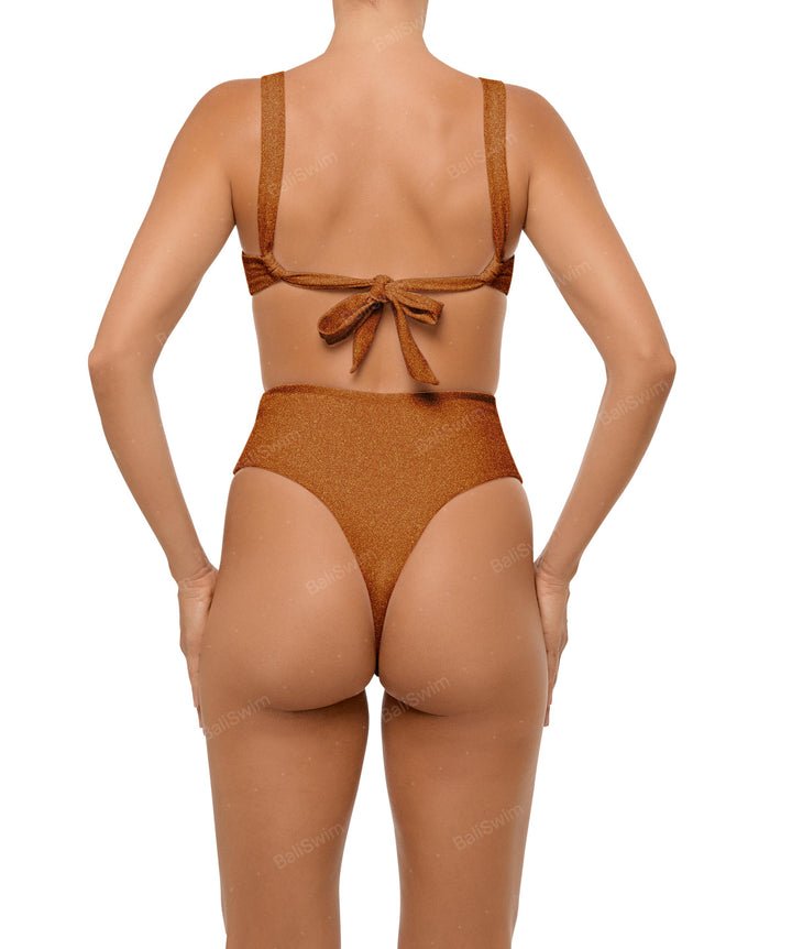 BSWS-B106 Waist Tie High Rise Bikini Bottom