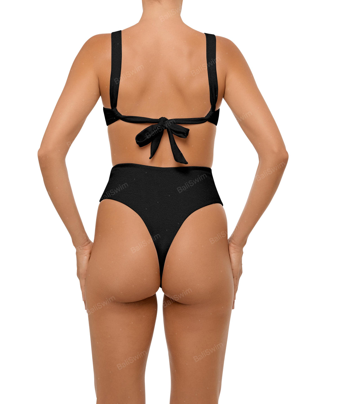 BSWS-B106 Waist Tie High Rise Bikini Bottom