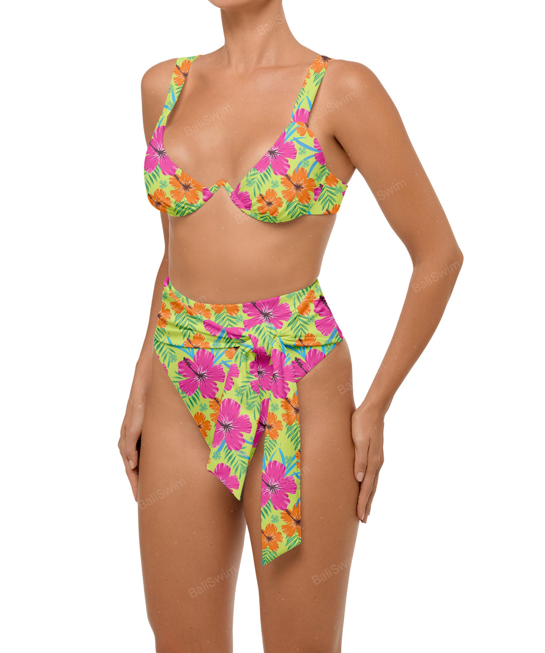 BSWS-B106 Waist Tie High Rise Bikini Bottom