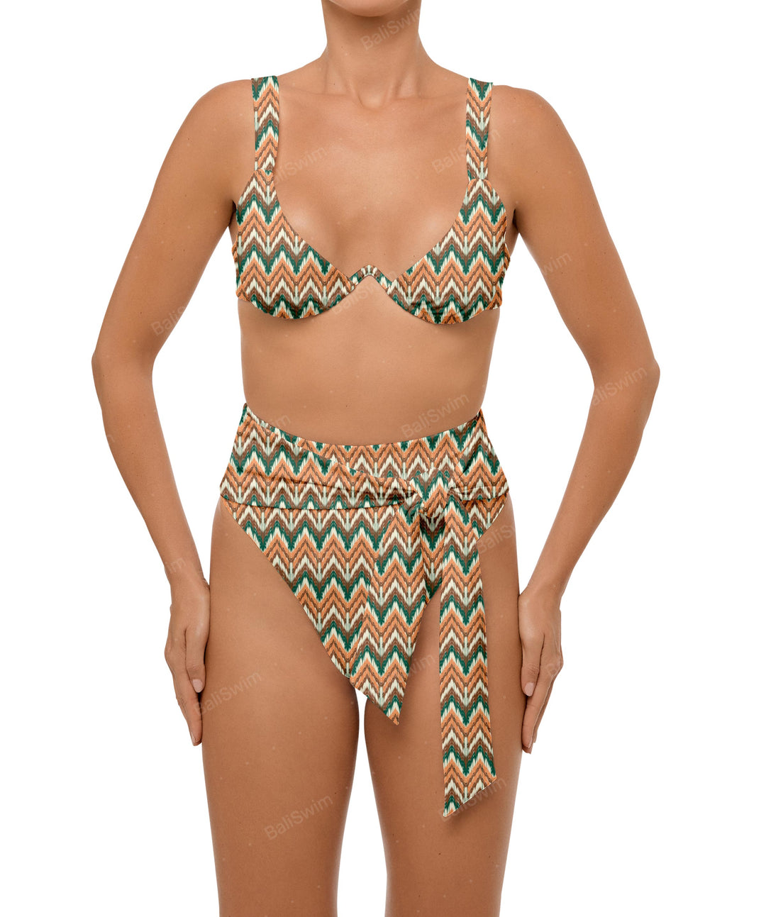 BSWS-B106 Waist Tie High Rise Bikini Bottom
