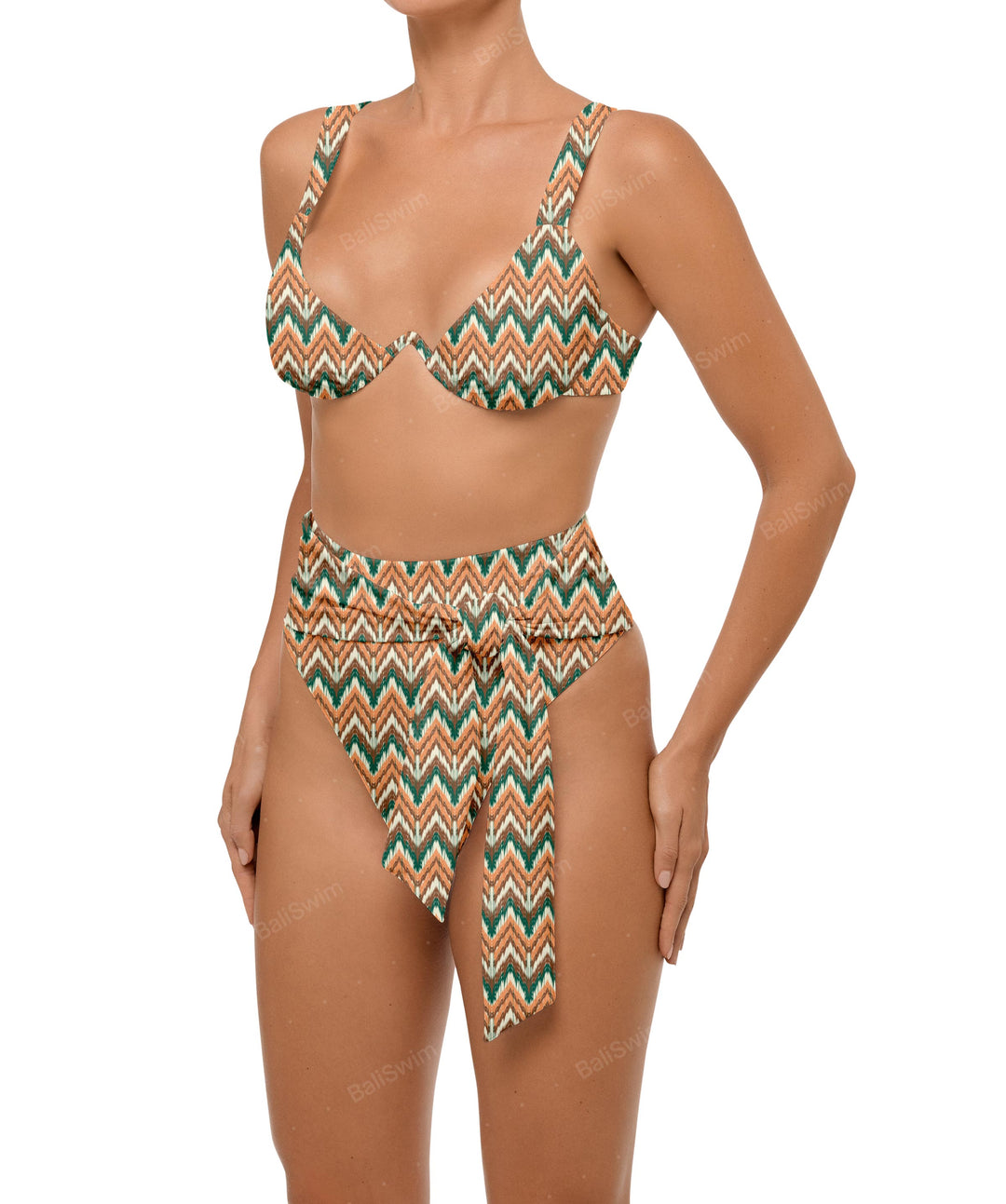 BSWS-B106 Waist Tie High Rise Bikini Bottom