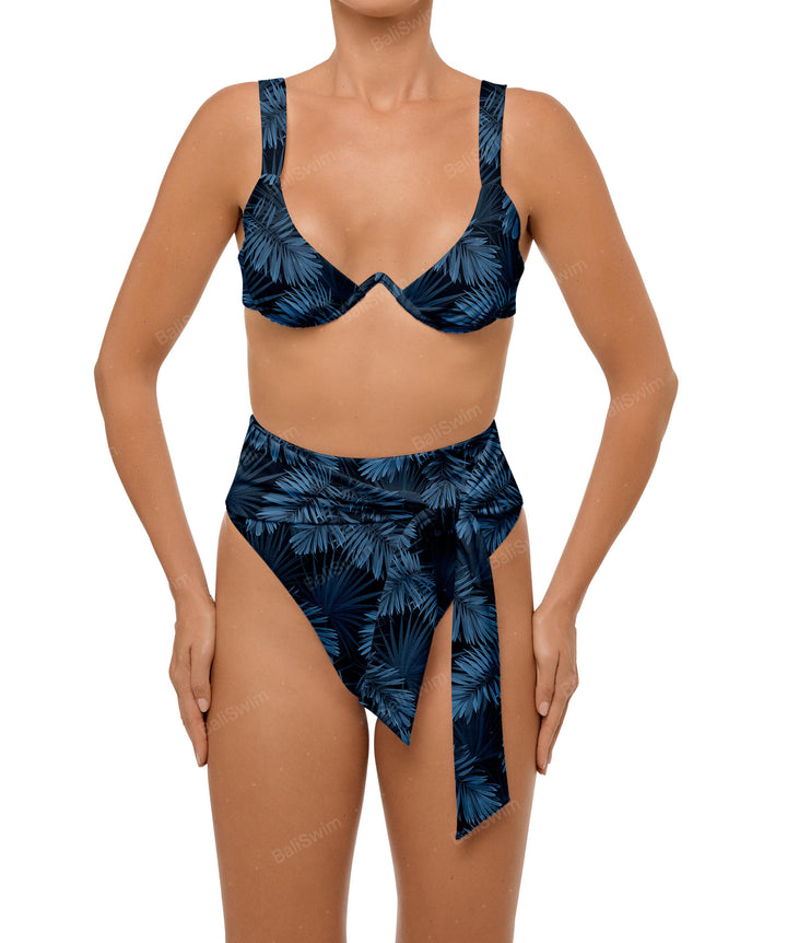 BSWS-B106 Waist Tie High Rise Bikini Bottom