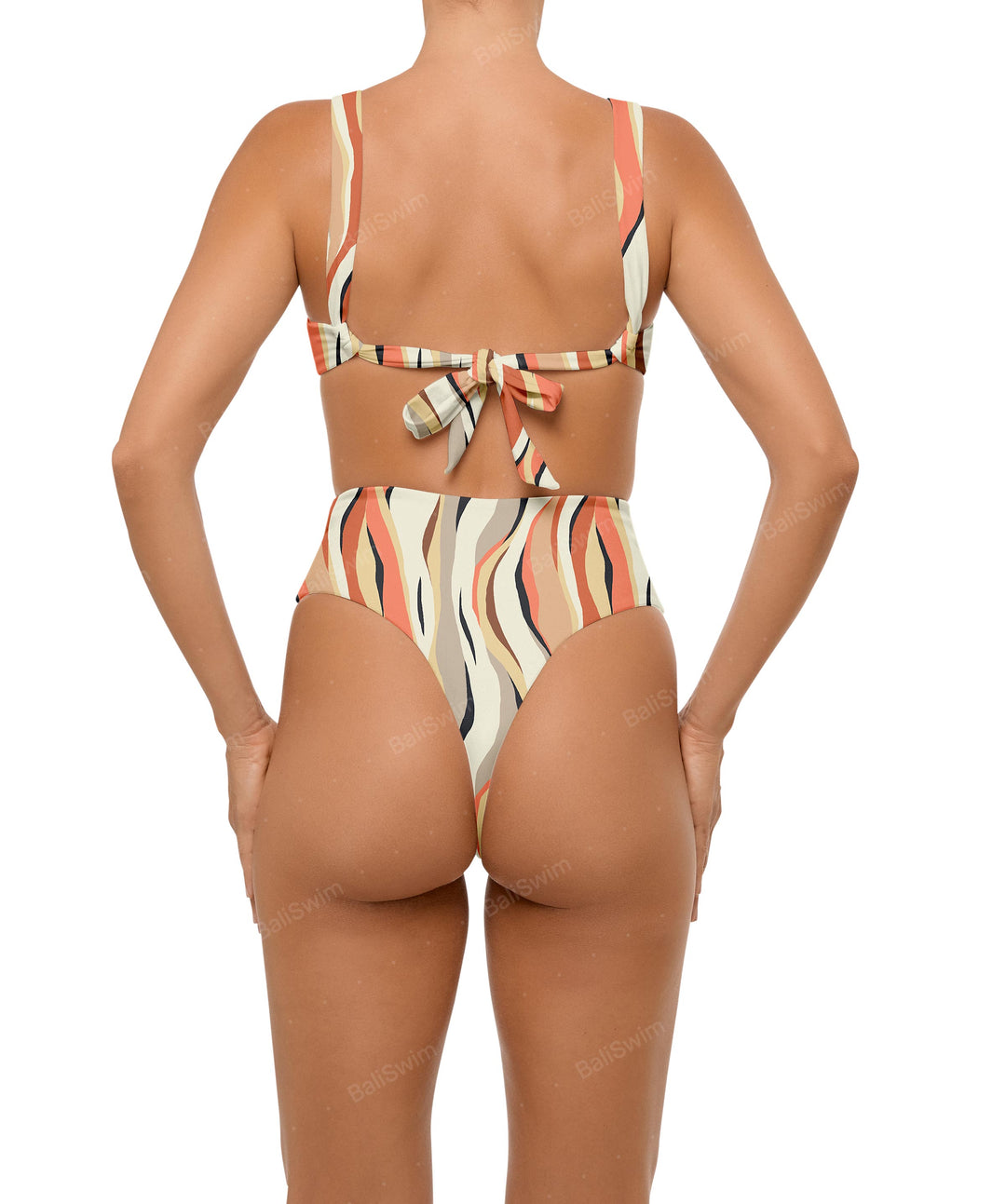 BSWS-B106 Waist Tie High Rise Bikini Bottom