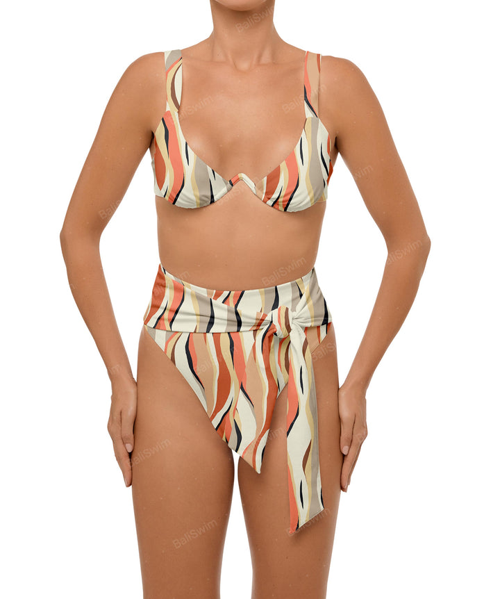BSWS-B106 Waist Tie High Rise Bikini Bottom