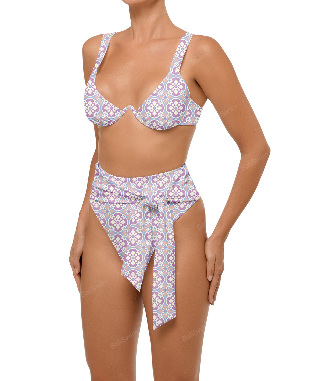 BSWS-B106 Waist Tie High Rise Bikini Bottom