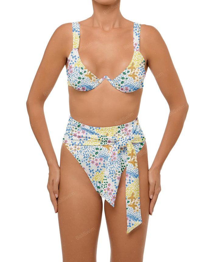 BSWS-B106 Waist Tie High Rise Bikini Bottom