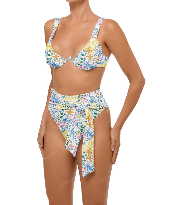 BSWS-B106 Waist Tie High Rise Bikini Bottom