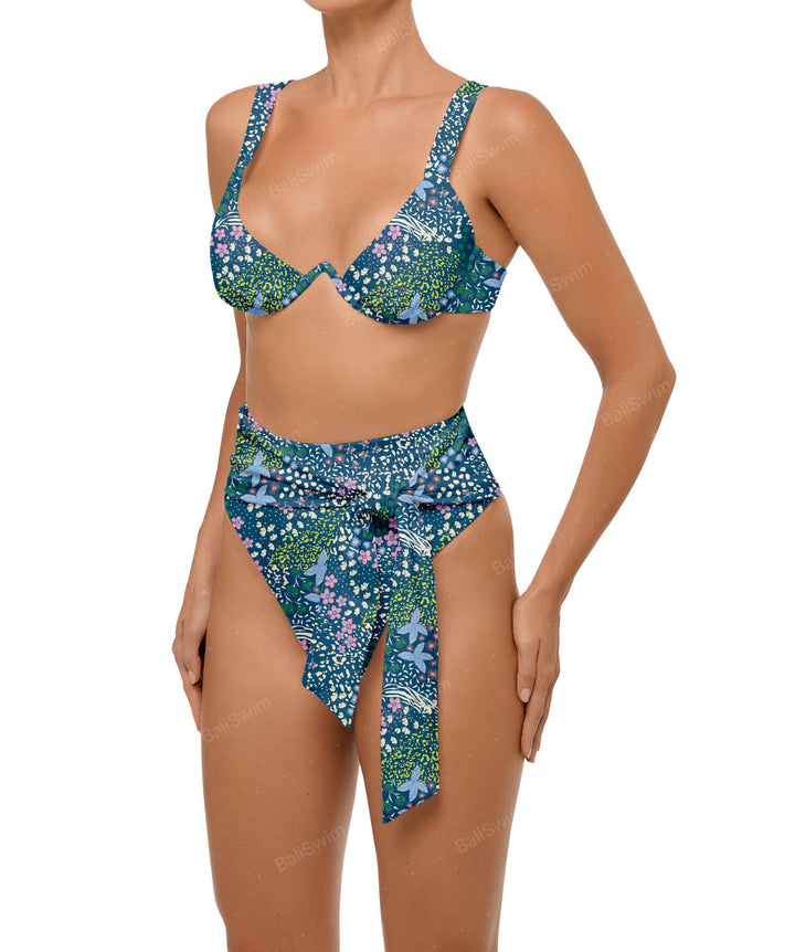 BSWS-B106 Waist Tie High Rise Bikini Bottom