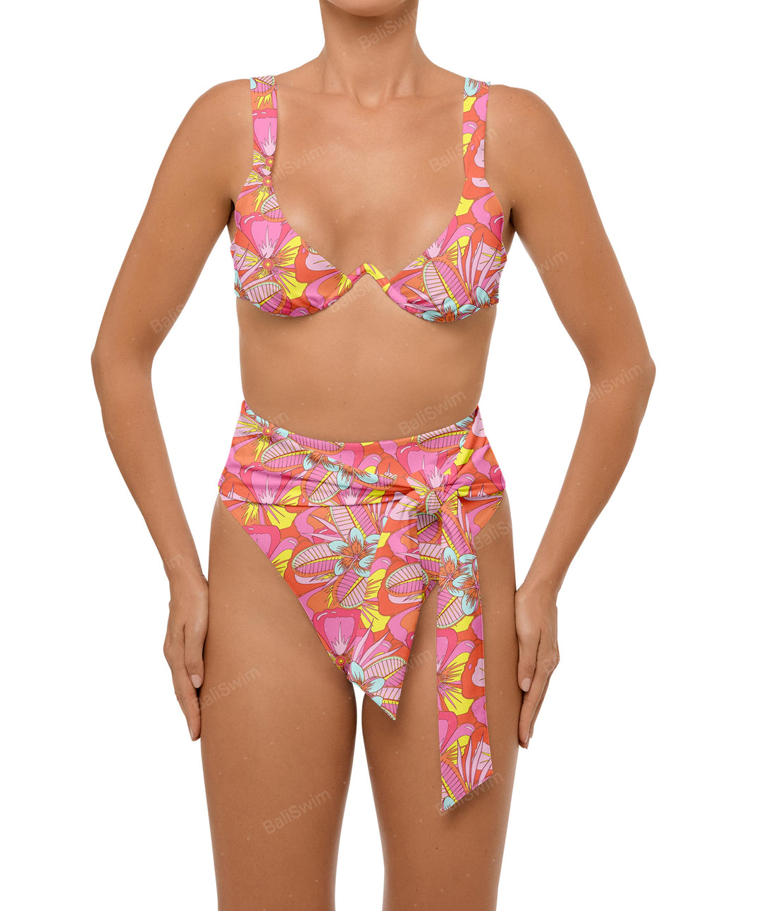 BSWS-B106 Waist Tie High Rise Bikini Bottom
