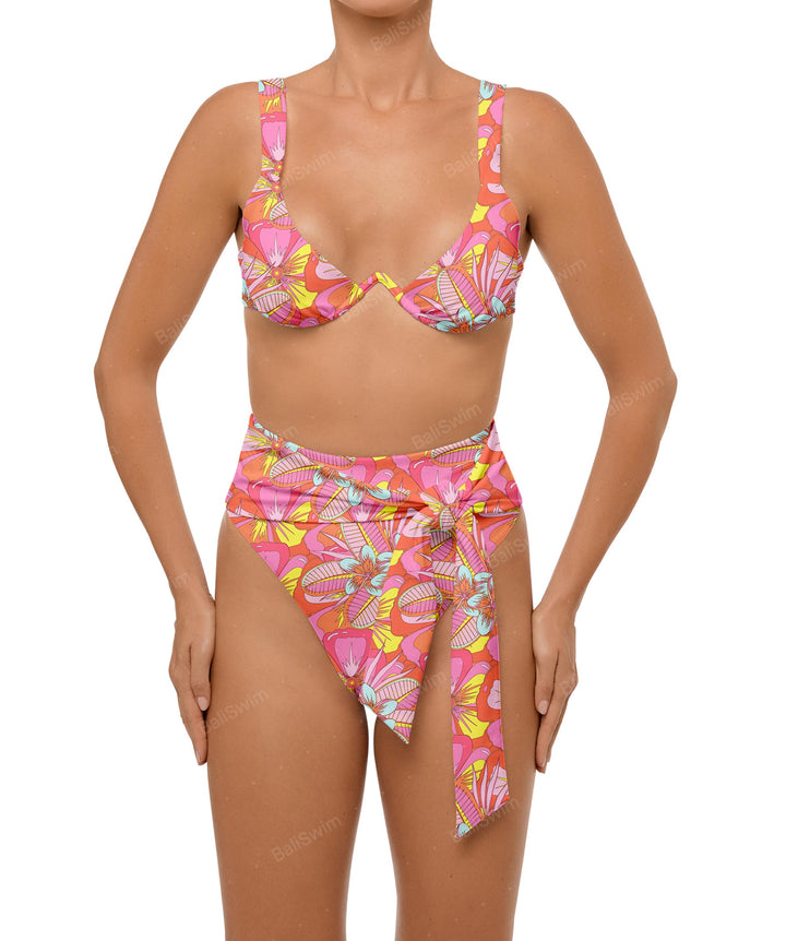 BSWS-B106 Waist Tie High Rise Bikini Bottom