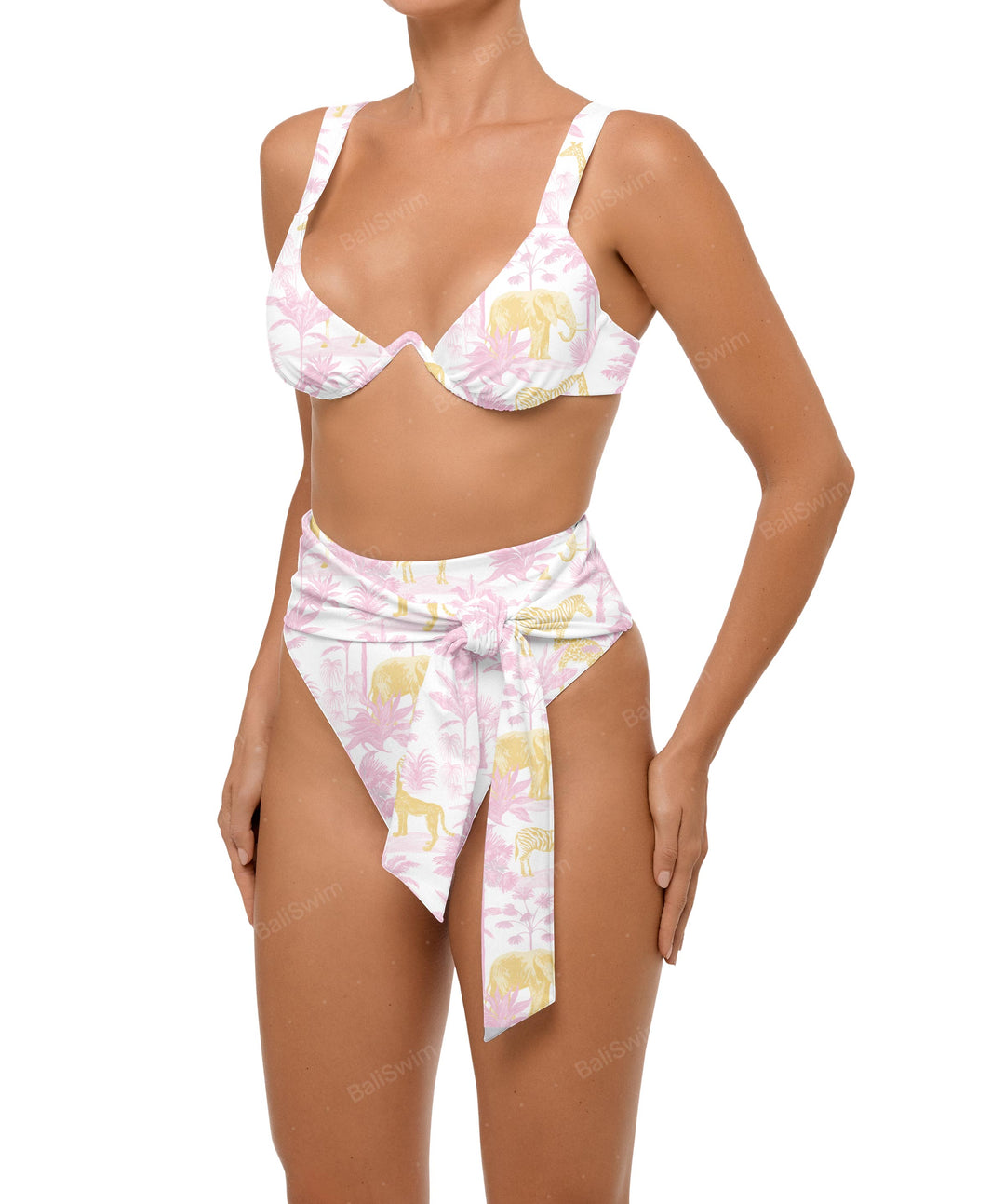 BSWS-B106 Waist Tie High Rise Bikini Bottom