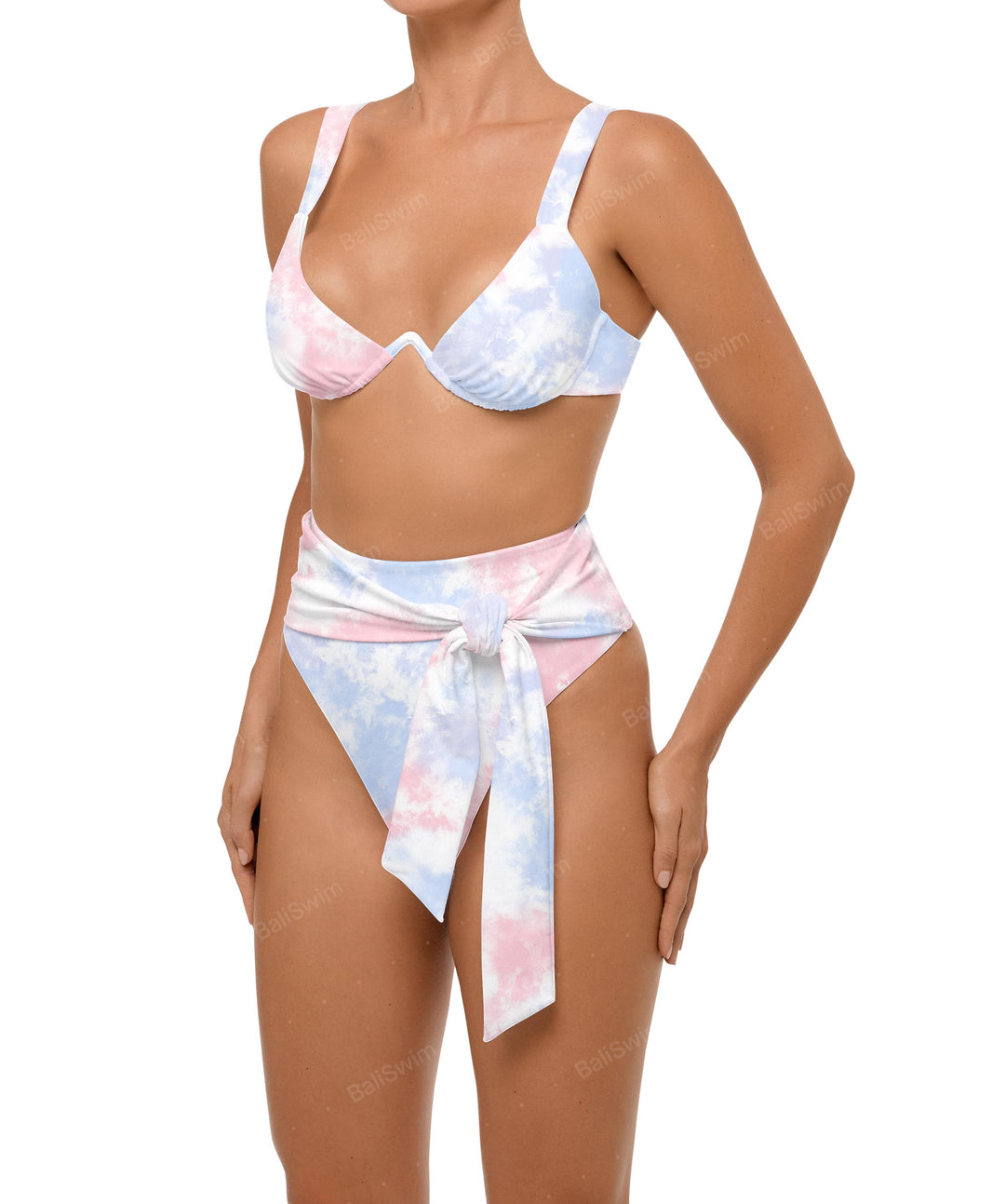 BSWS-B106 Waist Tie High Rise Bikini Bottom