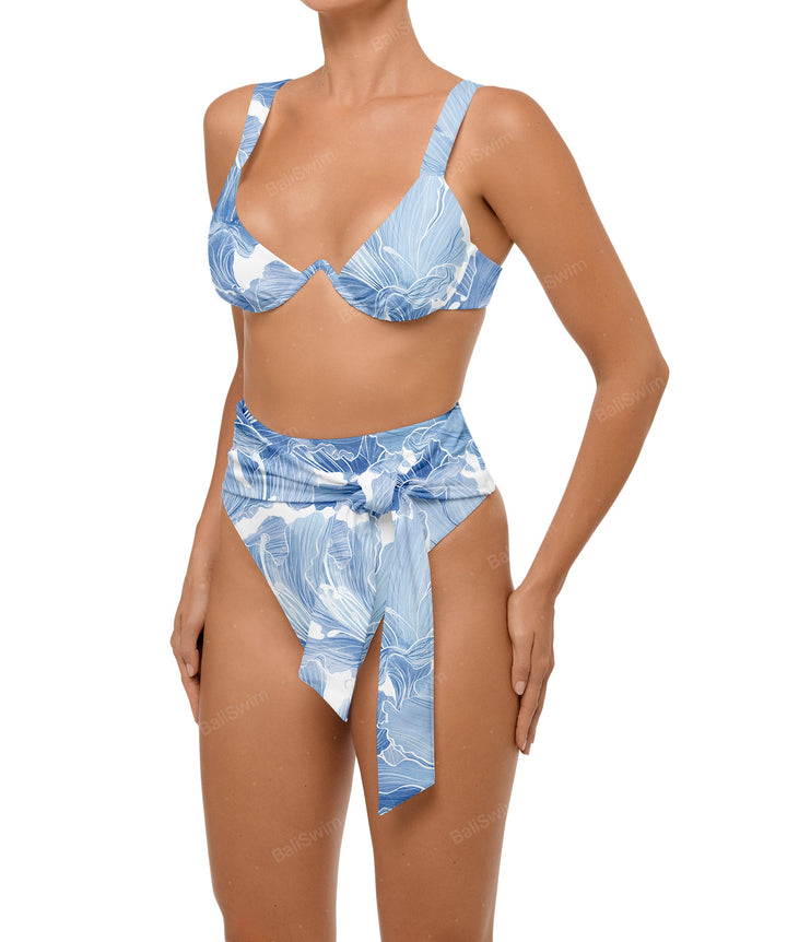 BSWS-B106 Waist Tie High Rise Bikini Bottom