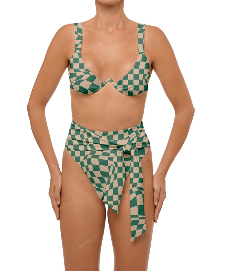 BSWS-B106 Waist Tie High Rise Bikini Bottom