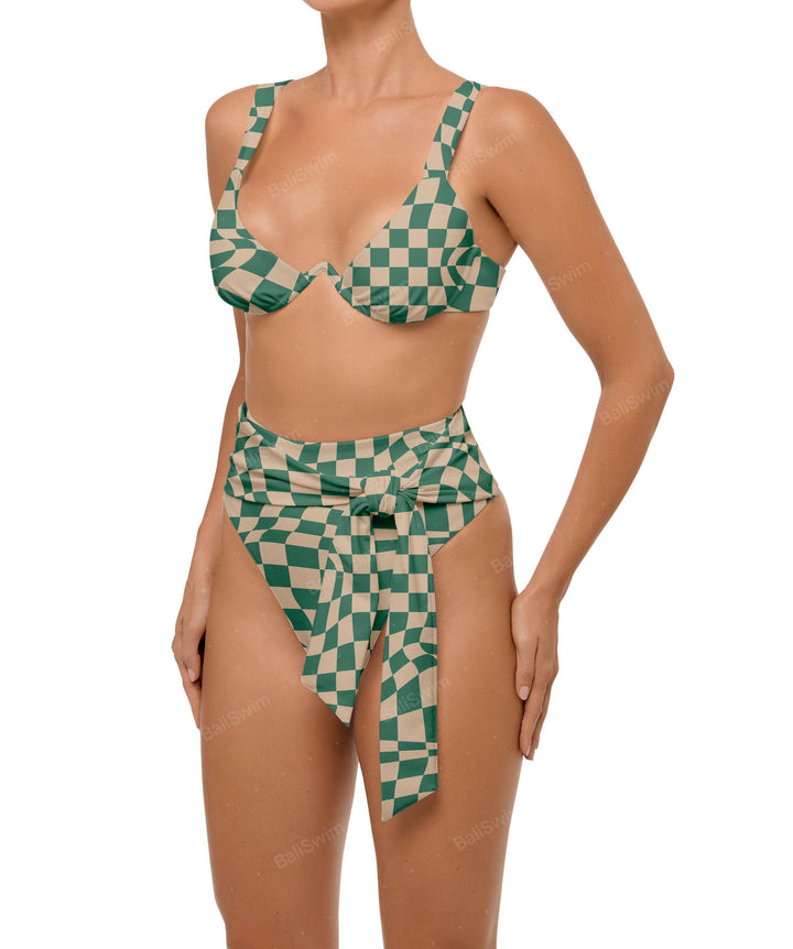 BSWS-B106 Waist Tie High Rise Bikini Bottom