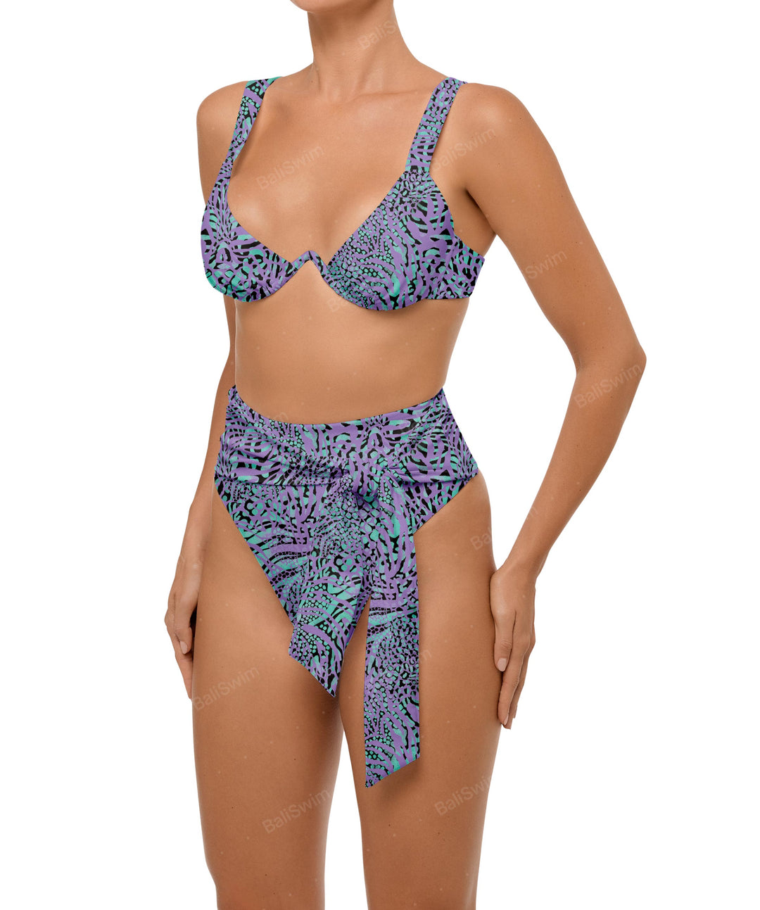 BSWS-B106 Waist Tie High Rise Bikini Bottom