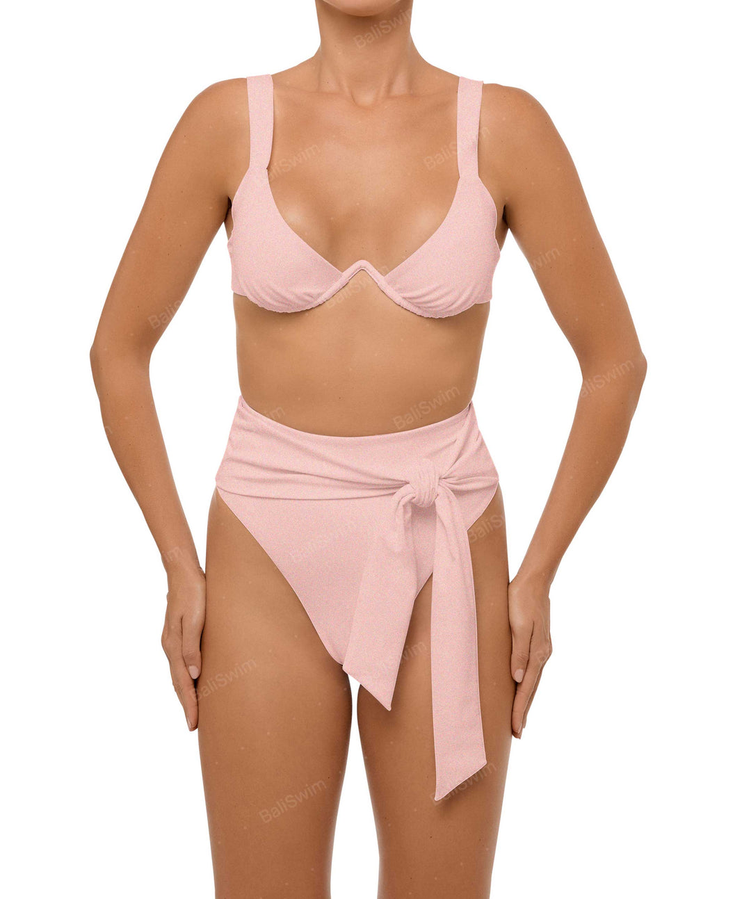 BSWS-B106 Waist Tie High Rise Bikini Bottom