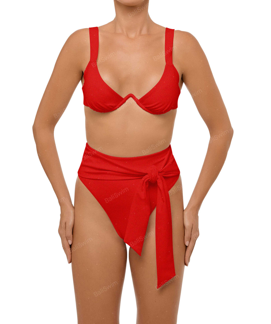 BSWS-B106 Waist Tie High Rise Bikini Bottom