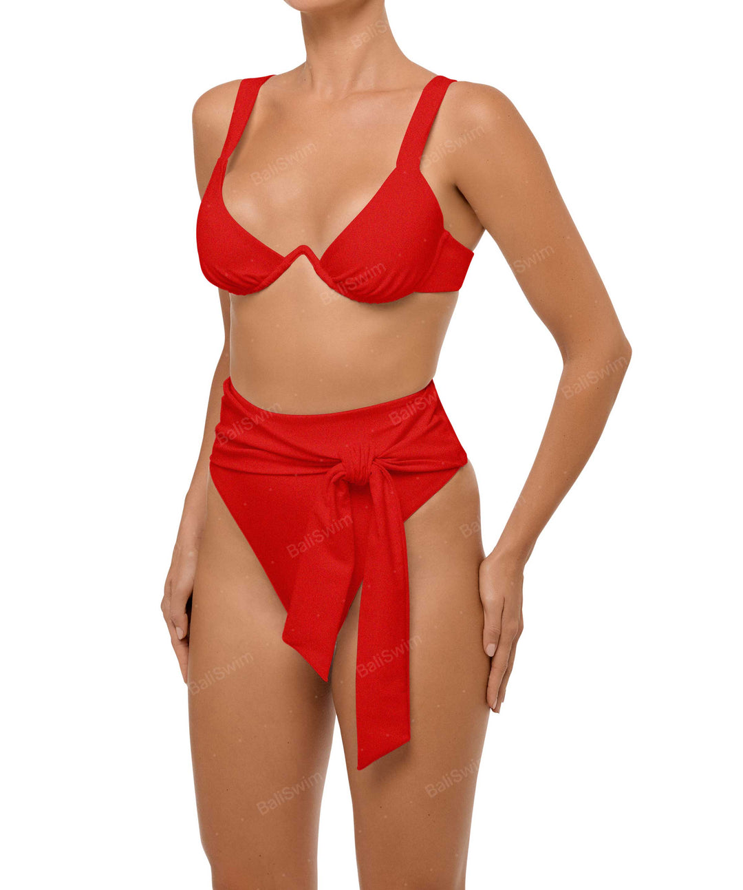 BSWS-B106 Waist Tie High Rise Bikini Bottom
