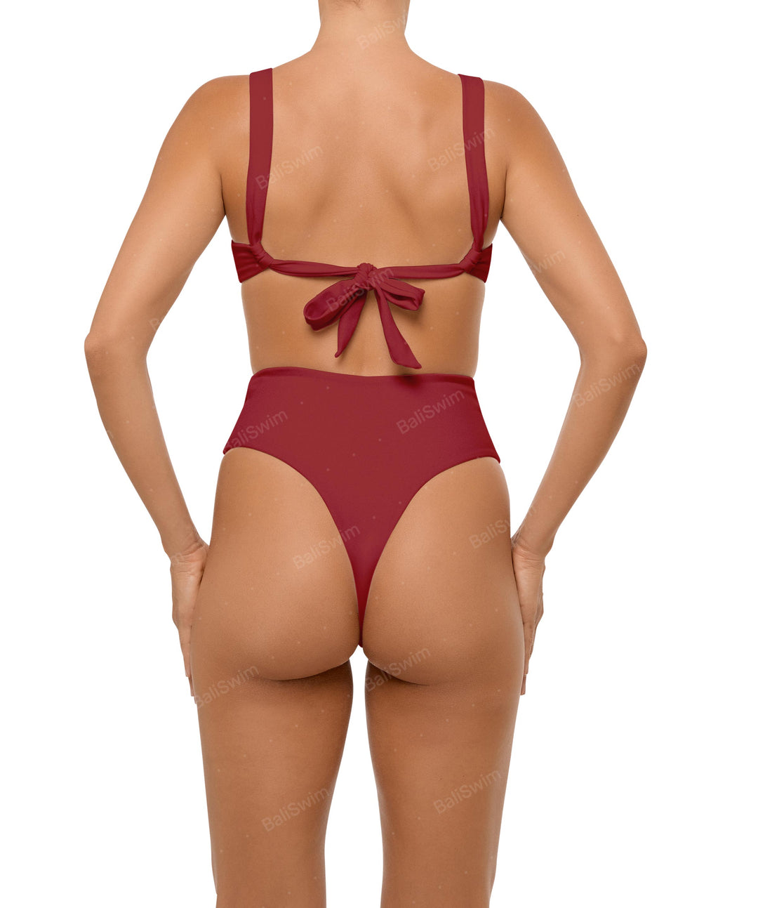 BSWS-B106 Waist Tie High Rise Bikini Bottom