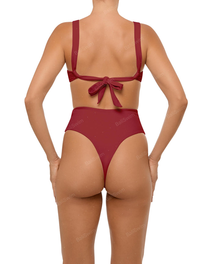 BSWS-B106 Waist Tie High Rise Bikini Bottom