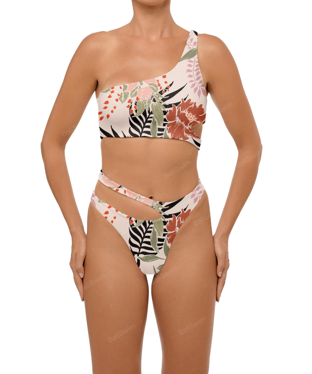 BSWS-B110 Asymmetrical Cutout Bikini Bottom